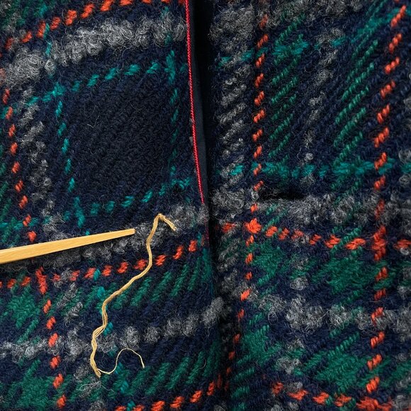 Marc by Marc Jacobs Plaid Checkered Wool Blend Coat Double Breasted Medium - Picture 8 of 13